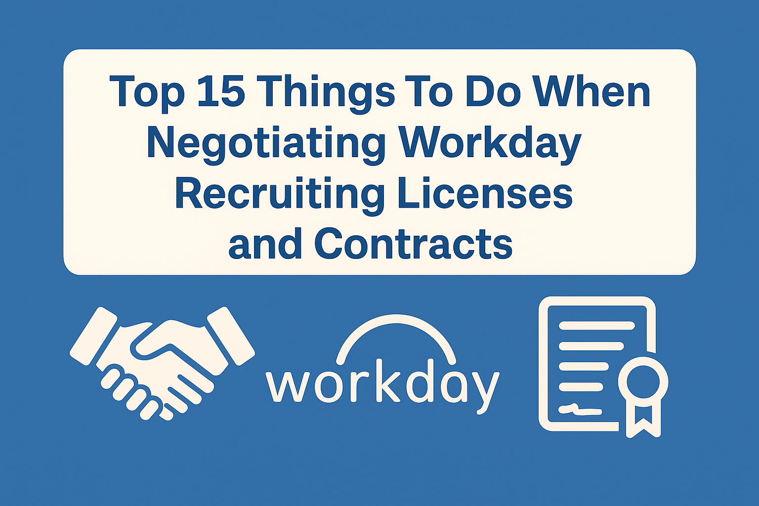 Top 15 Things To Do When Negotiating Workday Recruiting Licenses and Contracts